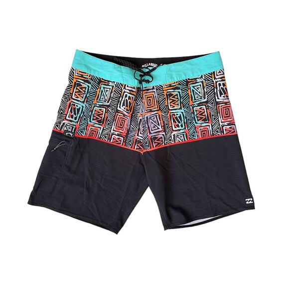 Billabong Mens 32 Boardshorts Swim Surf Fifty50 Recycled Airlite 90s Geo Print - Picture 1 of 7